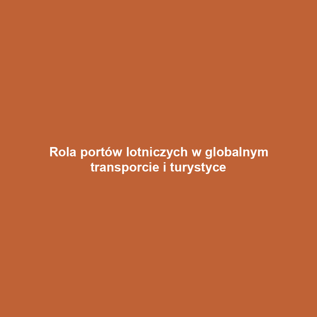 Rola portów lotniczych w globalnym transporcie i turystyce