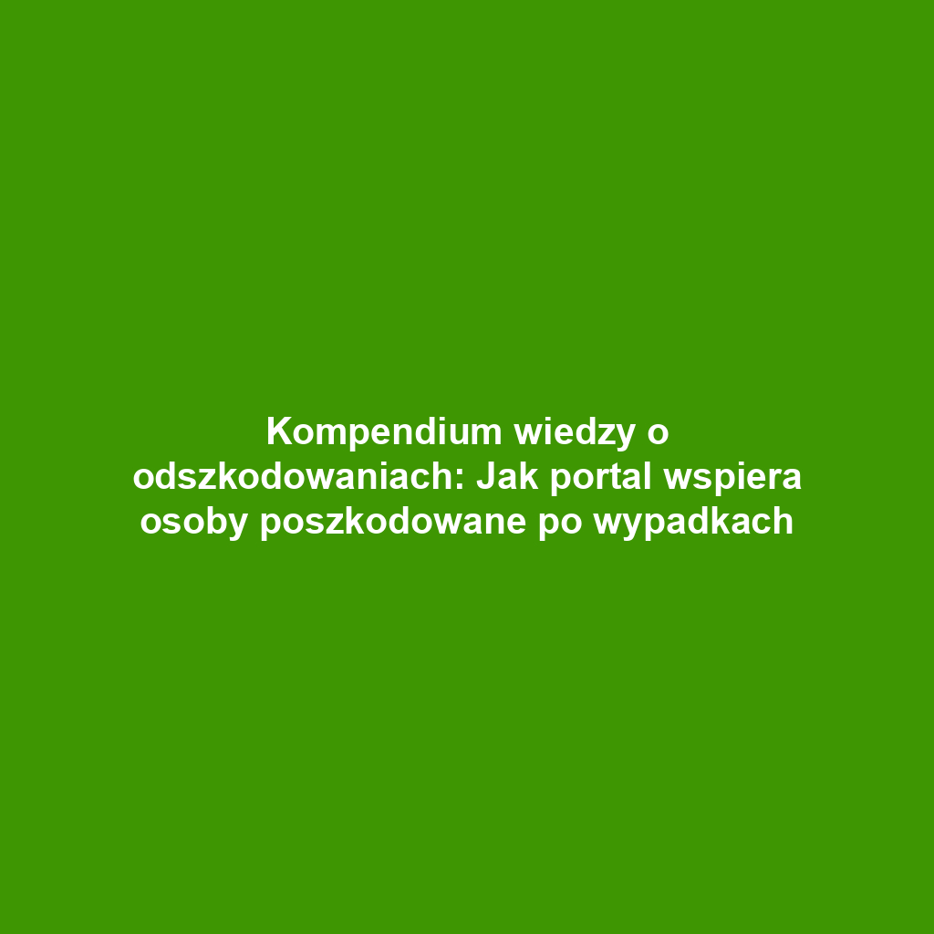 Kompendium wiedzy o odszkodowaniach: Jak portal wspiera osoby poszkodowane po wypadkach