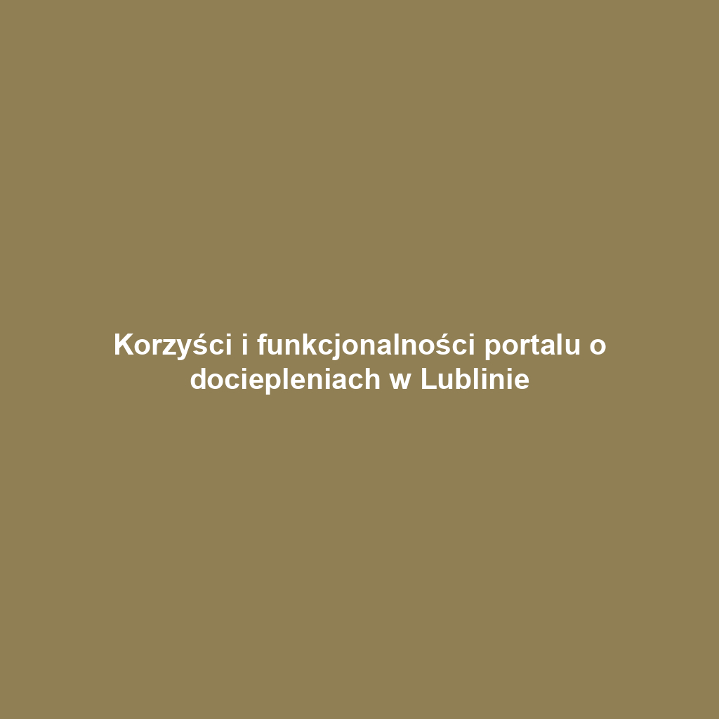 Korzyści i funkcjonalności portalu o dociepleniach w Lublinie