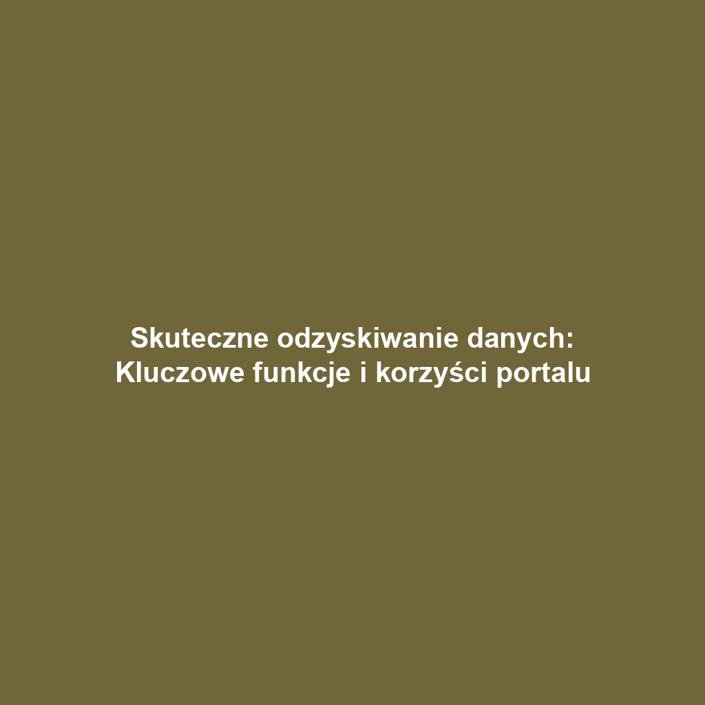 Skuteczne odzyskiwanie danych: Kluczowe funkcje i korzyści portalu