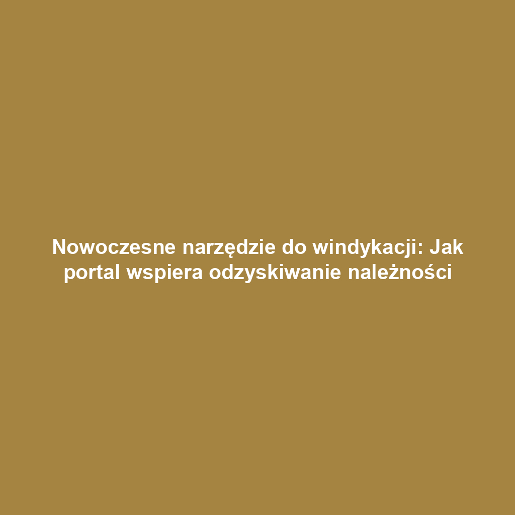 Nowoczesne narzędzie do windykacji: Jak portal wspiera odzyskiwanie należności