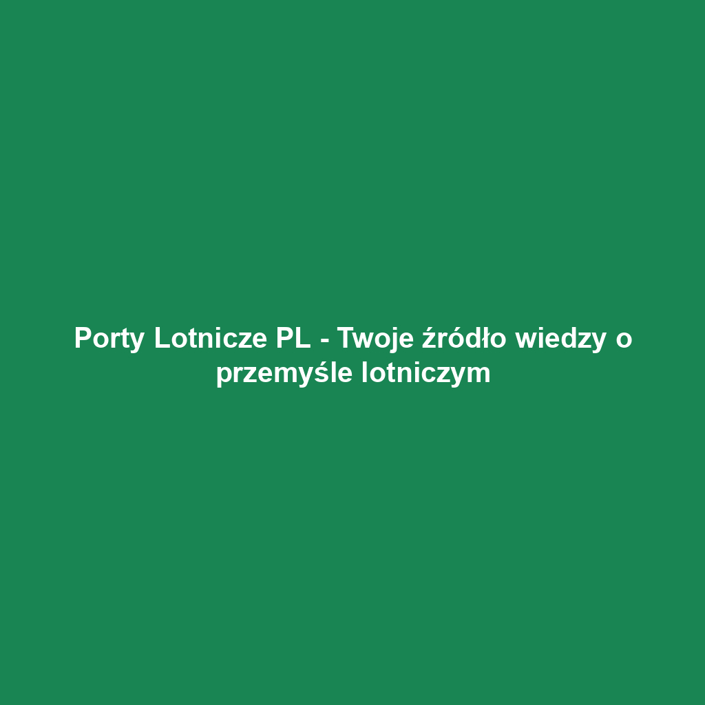 Porty Lotnicze PL - Twoje źródło wiedzy o przemyśle lotniczym