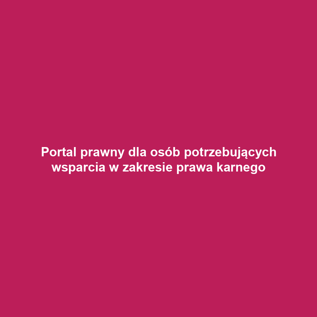 Portal prawny dla osób potrzebujących wsparcia w zakresie prawa karnego